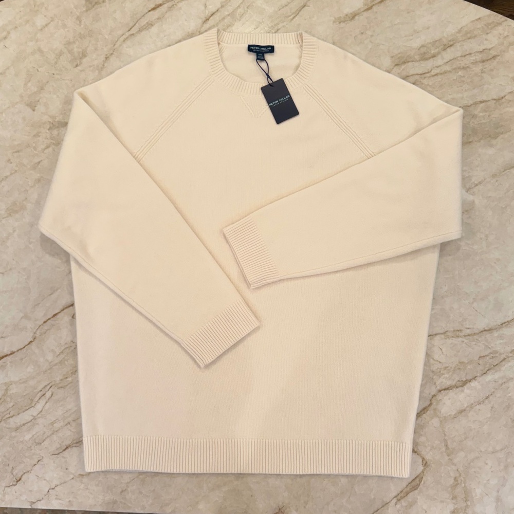 Peter Millar Crown Crafted Crew Neck Sweater Made in England Wool/Cashmere XXL
